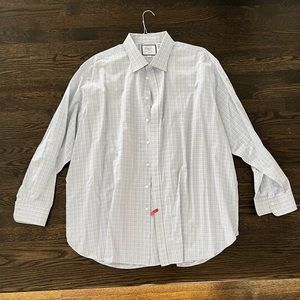 Charles Tyrwhitt 20/37in, 51/94cm Men’s Dress Button Shirt - blue base color